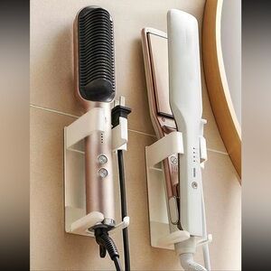 2 Pack White Hair Styling Tool Wall Organizer
